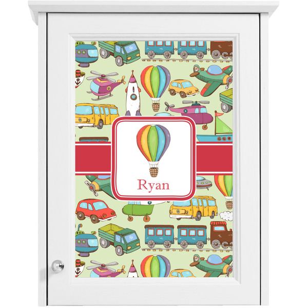 Vintage Transportation Single White Cabinet Decal