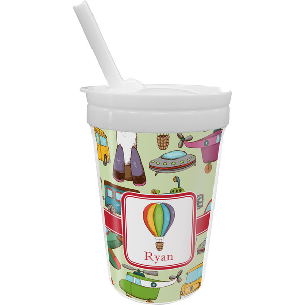 Custom Vintage Transportation Sippy Cup with Straw (Personalized)