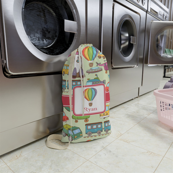 Vintage Transportation Small Landry Bag - In Context