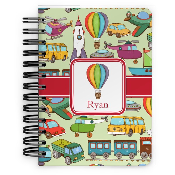 Custom Vintage Transportation Spiral Notebook - 5x7 w/ Name or Text