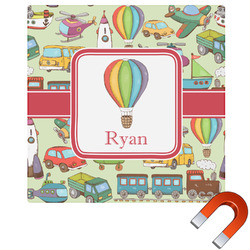 Vintage Transportation Square Car Magnet - 10" (Personalized)