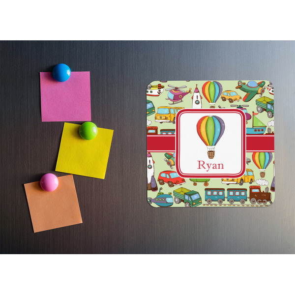 Vintage Transportation Square Fridge Magnet - LIFESTYLE