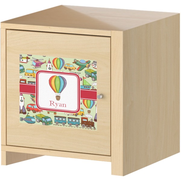 Vintage Transportation Square Wall Decal on Wooden Cabinet