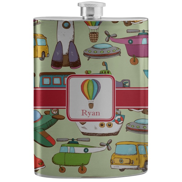 Custom Vintage Transportation Stainless Steel Flask (Personalized)