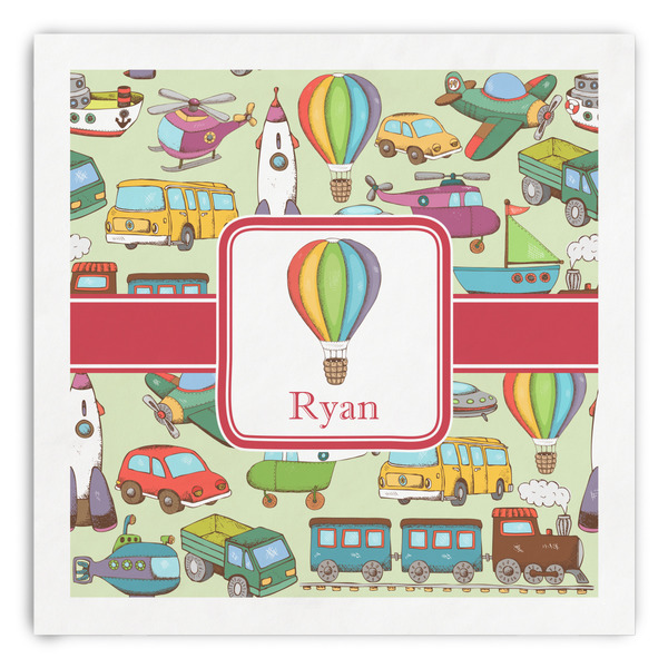 Custom Vintage Transportation Paper Dinner Napkins (Personalized)