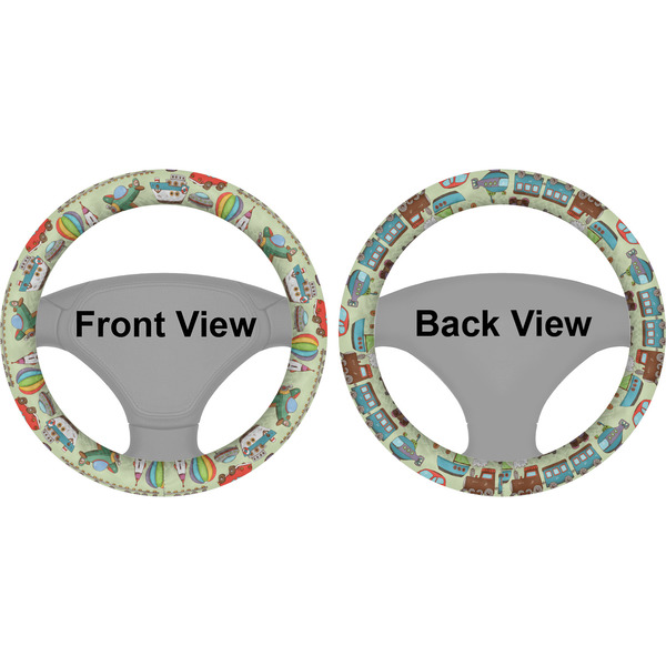 Vintage Transportation Steering Wheel Cover- Front and Back