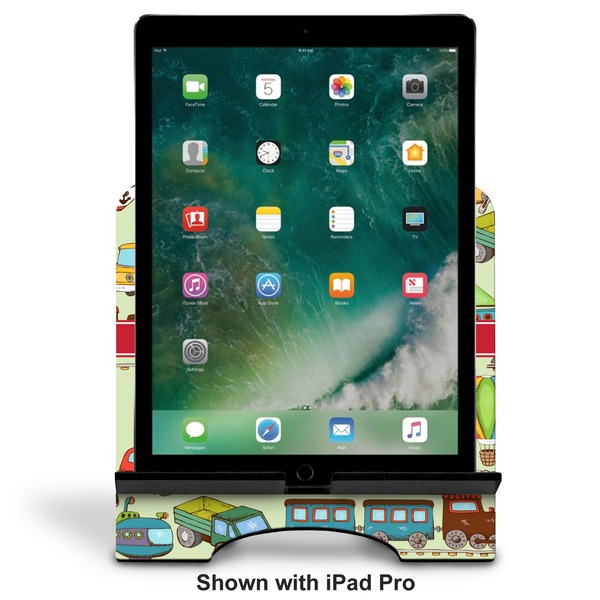 Vintage Transportation Stylized Tablet Stand - Front with ipad