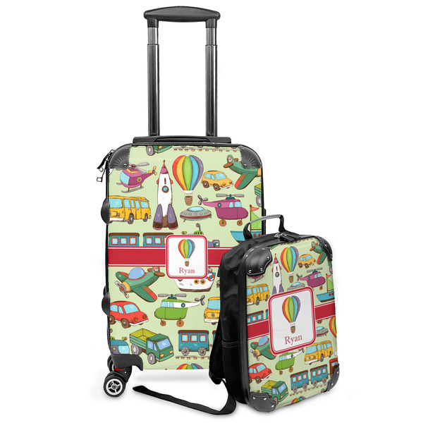 Custom Vintage Transportation Kids 2-Piece Luggage Set - Suitcase & Backpack (Personalized)
