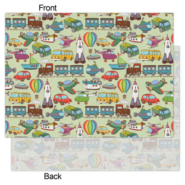 Vintage Transportation Tissue Paper - Lightweight - Large - Front & Back