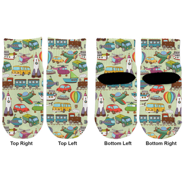 Vintage Transportation Toddler Ankle Socks - Double Pair - Front and Back - Apvl