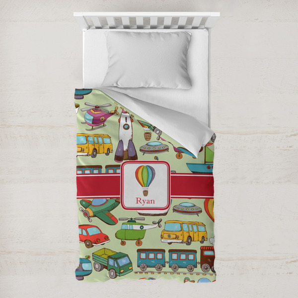 Custom Vintage Transportation Toddler Duvet Cover w/ Name or Text