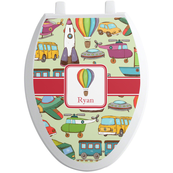 Custom Vintage Transportation Toilet Seat Decal - Elongated (Personalized)