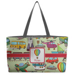 Vintage Transportation Beach Totes Bag - w/ Black Handles (Personalized)