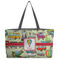 Vintage Transportation Beach Totes Bag - w/ Black Handles (Personalized)
