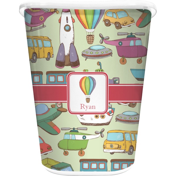 Custom Vintage Transportation Waste Basket (Personalized)