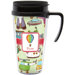 Vintage Transportation Acrylic Travel Mug with Handle (Personalized)