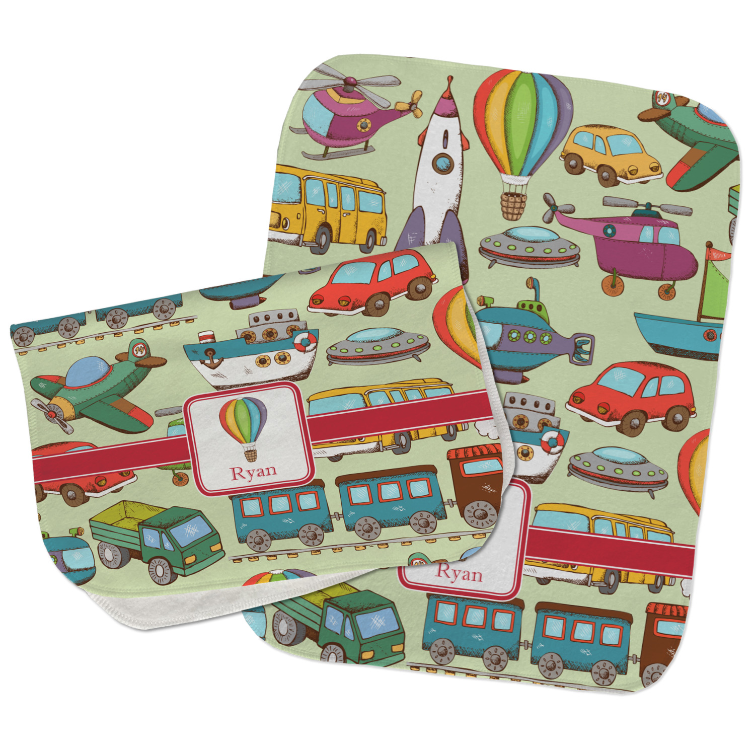 Vintage Transportation Burp Cloth (Personalized) YouCustomizeIt