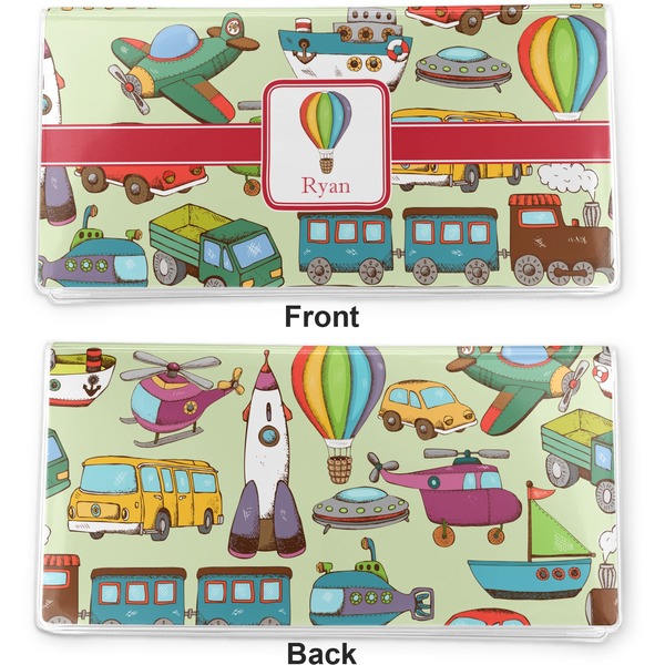 Vintage Transportation Vinyl Check Book Cover - Front and Back