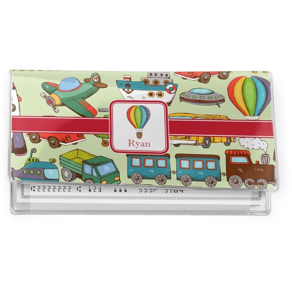 Custom Vintage Transportation Vinyl Checkbook Cover (Personalized)