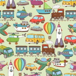 Vintage Transportation Wallpaper & Surface Covering (Water Activated 24"x 24" Sample)