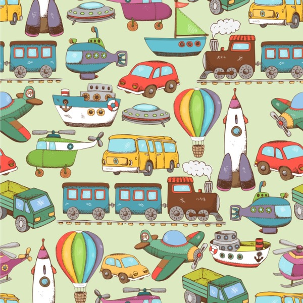 Custom Vintage Transportation Wallpaper & Surface Covering (Water Activated 24"x 24" Sample)