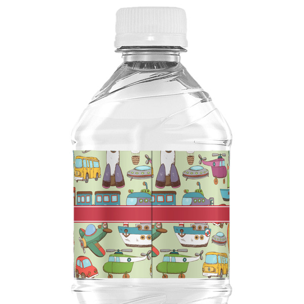 Vintage Transportation Water Bottle Label - Back View