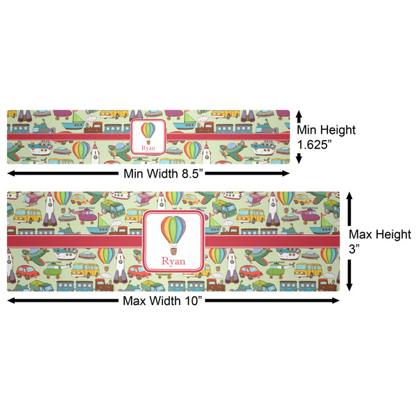 Vintage Transportation Water Bottle Labels w/ Dimensions