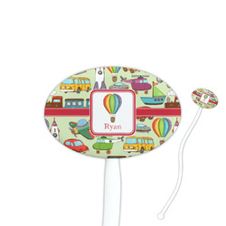 Vintage Transportation Oval Plastic Stir Sticks (Personalized)