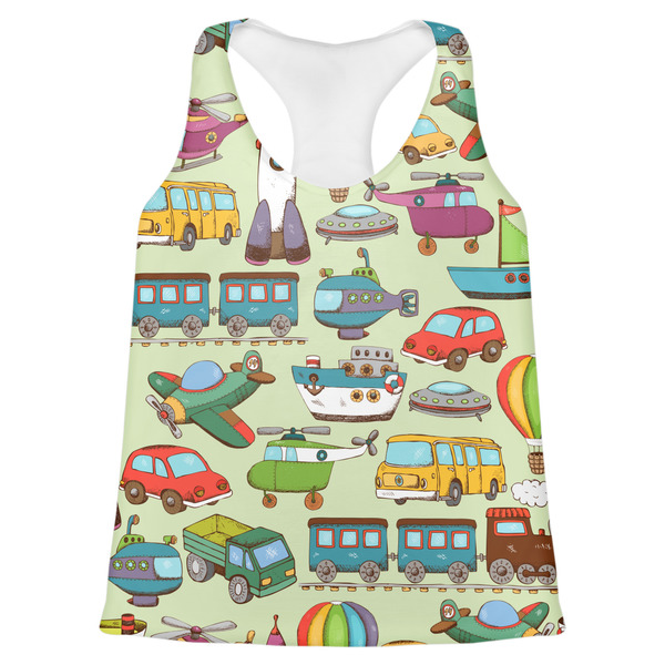 Custom Vintage Transportation Womens Racerback Tank Top - X Large