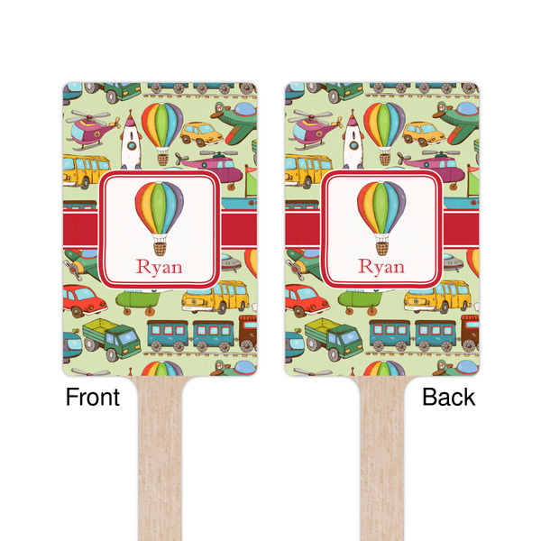 Vintage Transportation Wooden 6.25" Stir Stick - Rectangular - Double Sided - Front & Back