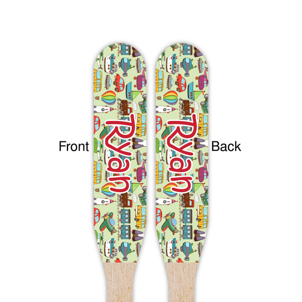 Vintage Transportation Wooden Food Pick - Paddle - Double Sided - Front & Back