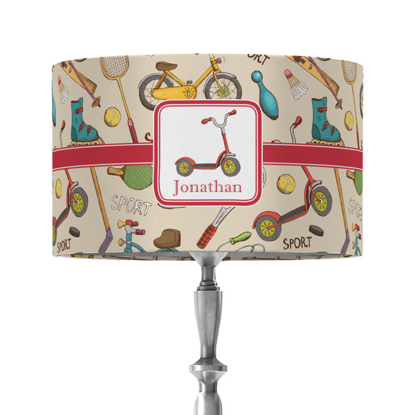 Custom Vintage Sports 12" Drum Lamp Shade - Fabric (Personalized)