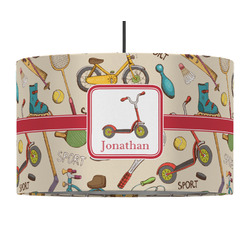Vintage Sports 12" Drum Pendant Lamp - Fabric (Personalized)