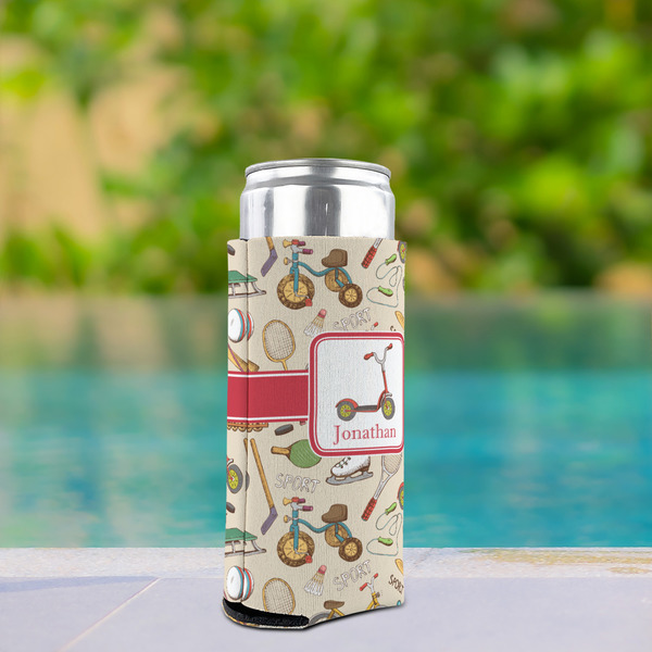 Vintage Sports Can Cooler - Tall 12oz - In Context