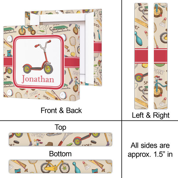 Vintage Sports 12x12 - Canvas Print - Approval