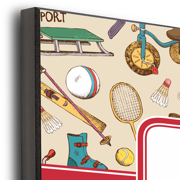 Vintage Sports 12x12 Wood Print - Closeup