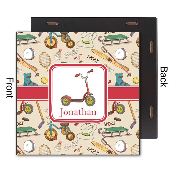 Vintage Sports 12x12 Wood Print - Front & Back View