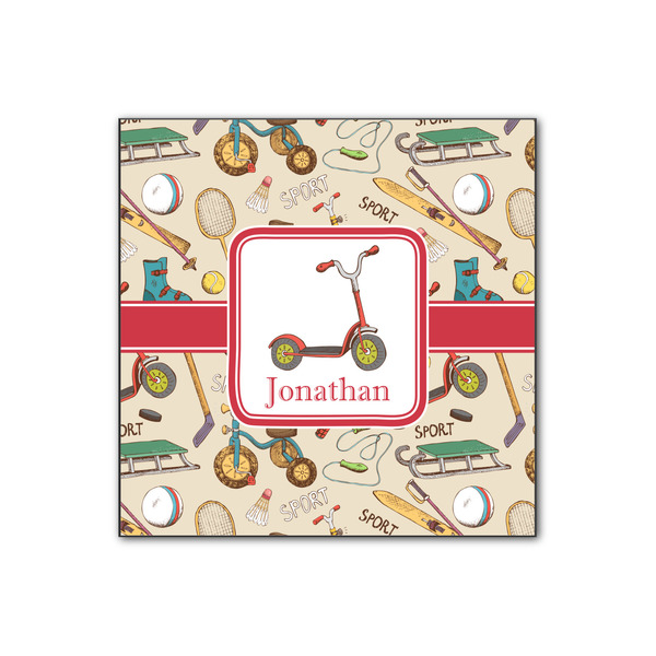 Custom Vintage Sports Wood Print - 12x12 (Personalized)