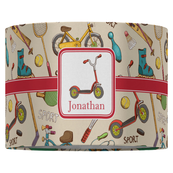 Vintage Sports 16" Drum Lampshade - FRONT (Fabric)