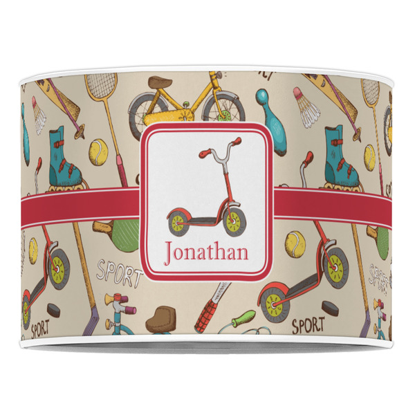 Vintage Sports 16" Drum Lampshade - FRONT (Poly Film)