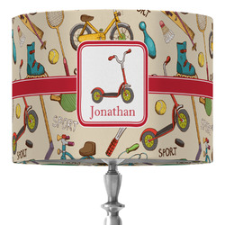 Vintage Sports 16" Drum Lamp Shade - Fabric (Personalized)