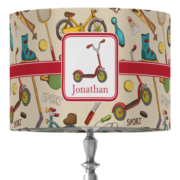 Custom Vintage Sports 16" Drum Lamp Shade - Fabric (Personalized)