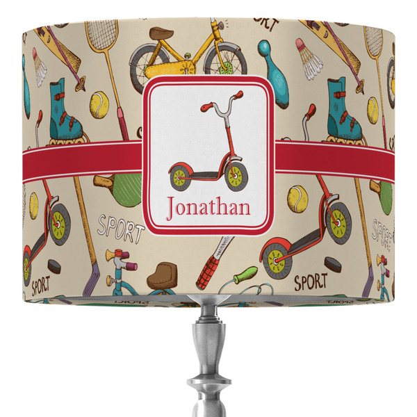 Custom Vintage Sports 16" Drum Lamp Shade - Fabric (Personalized)
