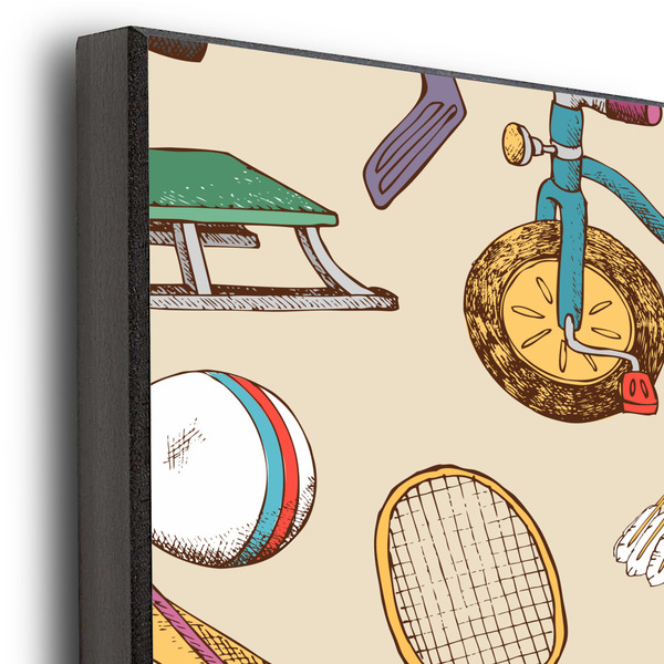 Vintage Sports 16x20 Wood Print - Closeup