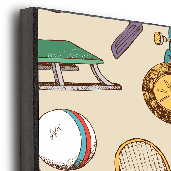 Vintage Sports 20x24 Wood Print - Closeup