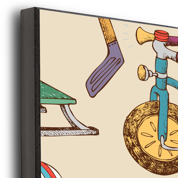 Vintage Sports 20x30 Wood Print - Closeup