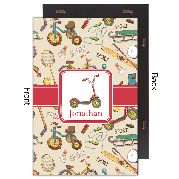 Vintage Sports 20x30 Wood Print - Front & Back View