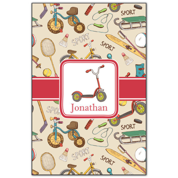 Custom Vintage Sports Wood Print - 20x30 (Personalized)