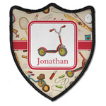 Vintage Sports Iron On Shield Patch B w/ Name or Text