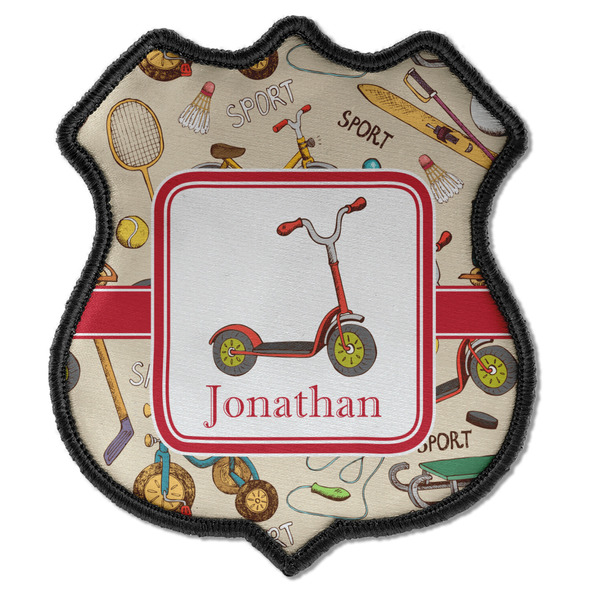 Custom Vintage Sports Iron On Shield Patch C w/ Name or Text